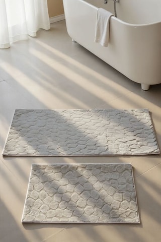 2 tapis de bain Rabbit - Taupe