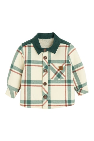 Veste - Ecru et vert foncé