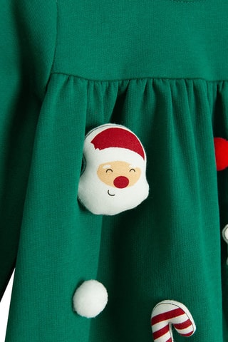 Jurk en Panty - Donkergroen en Rood