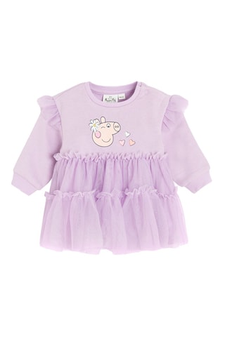 Robe volantée bi-matière Peppa Pig - Mauve