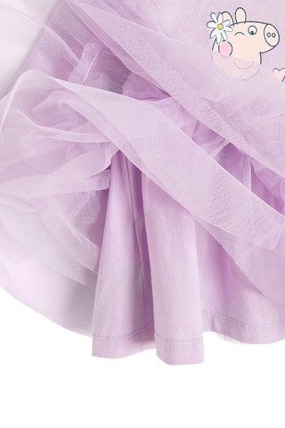 Robe volantée bi-matière Peppa Pig - Mauve