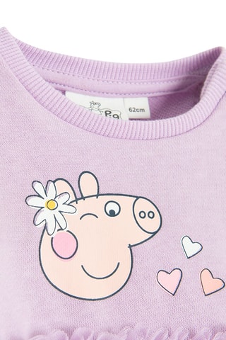Robe volantée bi-matière Peppa Pig - Mauve