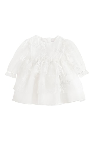 Robe en tulle brodé - Blanc