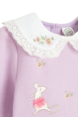 Robe et collant - Mauve et blanc
