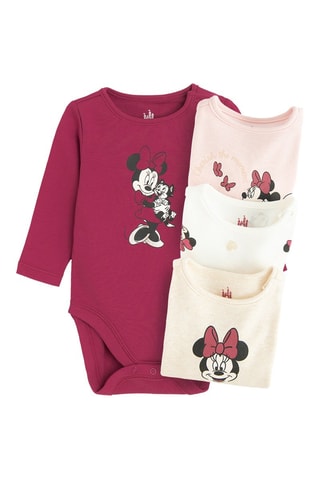 4 bodys Minnie Disney - Bordeaux et rose