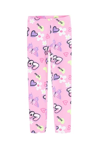 2 leggings - Noir et rose poudré