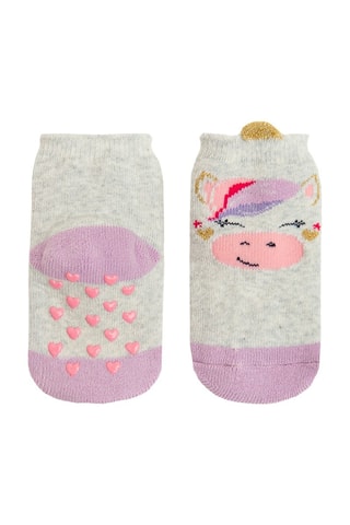 Chaussettes antidérapantes - Gris clair chiné
