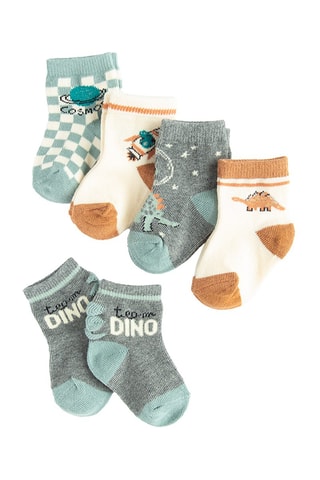 5 paires de chaussettes - Gris et Ciel