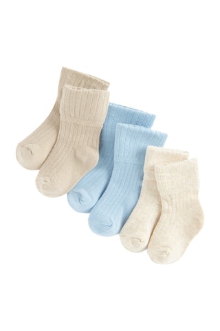 3 paires de chaussettes - Ecru et ciel