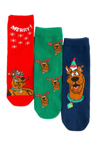 3 paires de chaussettes Scoubidou - Rouge et vert