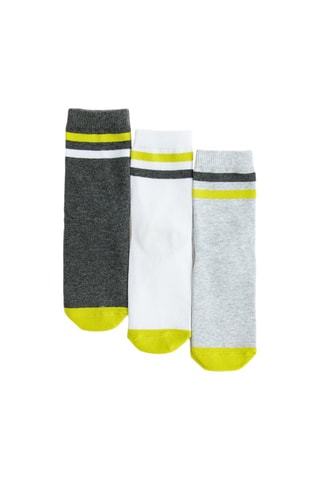 3 paires de chaussettes - Gris chiné et blanc