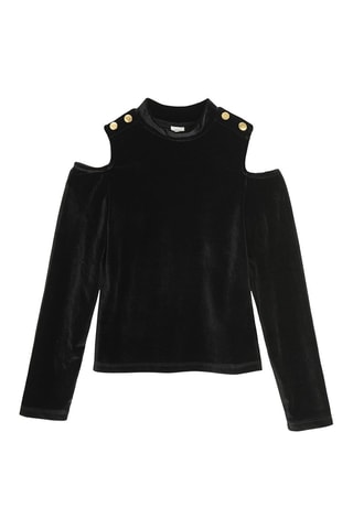 T-shirt en velours - Noir