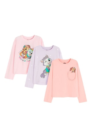 3 T-shirts Paw Patrol - Roze en Paars