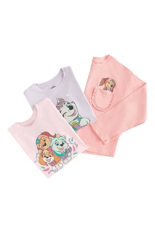 3 T-shirts Paw Patrol - Roze en Paars