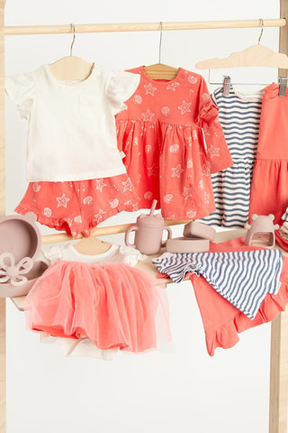 2 t-shirts - Corail et bleu marine