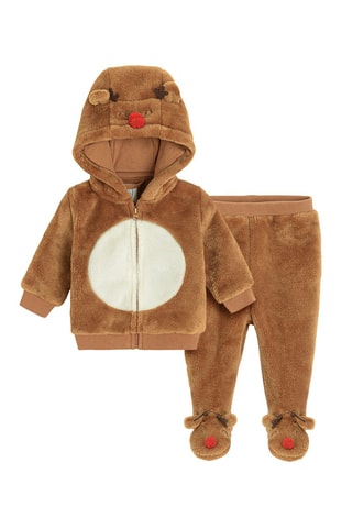 Sweater met Capuchon en Broek - Bruin