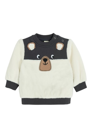 Sweat - Ecru et gris foncé