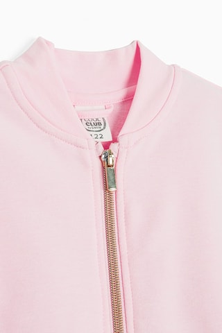 Sweater van 2 materialen. Roze