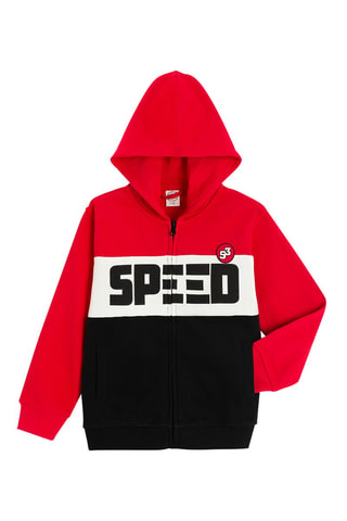 Sweater met Capuchon - Rood en Zwart