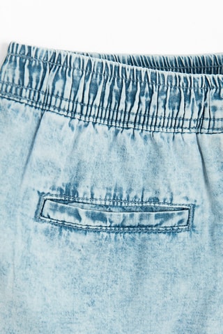 Short en jean - Ciel et fuchsia