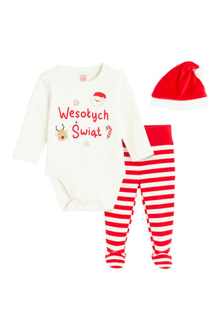 3-delige Set - Wit en Rood