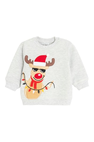 Sweat et jogging - Gris clair chiné et rouge