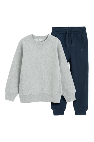 Sweat et jogging - Gris clair chiné et bleu marine