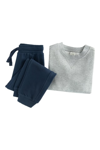Sweat et jogging - Gris clair chiné et bleu marine