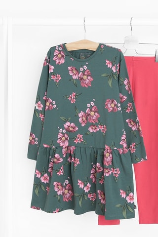 Robe et legging - Vert et rose