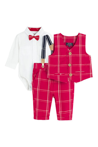 Ensemble 3 pièces - Fuchsia et blanc