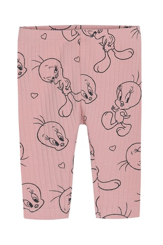 T-shirt et legging Titi et Grosminet Looney Tunes Blanc et rose