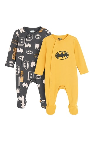 2 grenouillères Batman La Ligue des Justiciers DC Comics - Anthracite et jaune