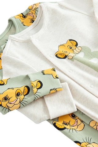 2 grenouillères Simba Le Roi Lion Disney - Vert d’eau et blanc
