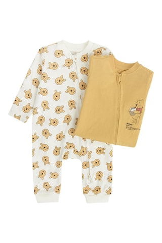 2 combinaisons Winnie l'Ourson Disney - Blanc et jaune