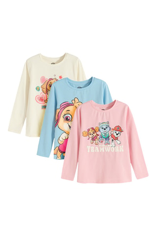 3 T-shirts Paw Patrol - Hemelsblauw en Roze