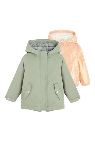 Parka 2-en-1 à capuche - Kaki et doré