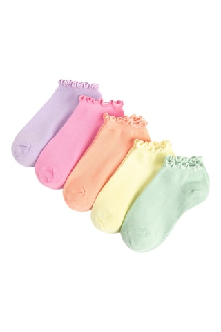 5 paires de socquettes - Violet, rose et orange