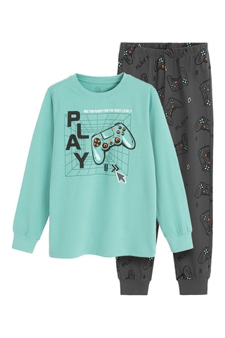 Pyjama - Gris et bleu clair