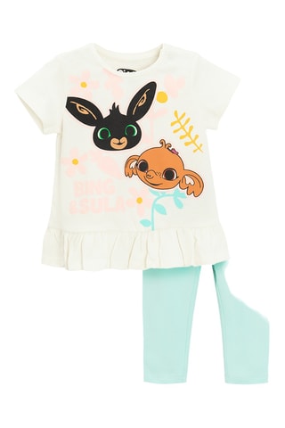 T-shirt et legging Bing et Sula- Blanc et ciel
