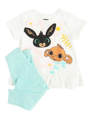 T-shirt et legging Bing et Sula- Blanc et ciel