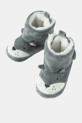 Chaussons fourrés - Gris foncé