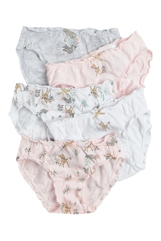 5 culottes Bambi Disney - Gris chiné et rose