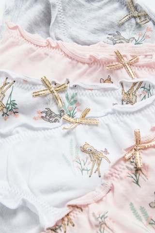 5 culottes Bambi Disney - Gris chiné et rose