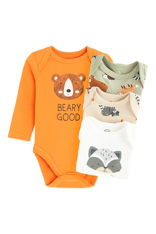 4 bodys - Blanc et orange