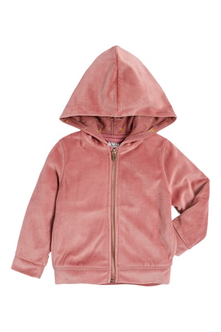 Sweat à capuche en velours - Rose