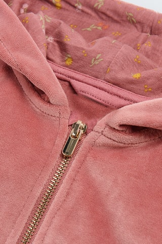 Sweat à capuche en velours - Rose