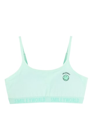2 brassières push-up Smiley - Blanc et vert d’eau