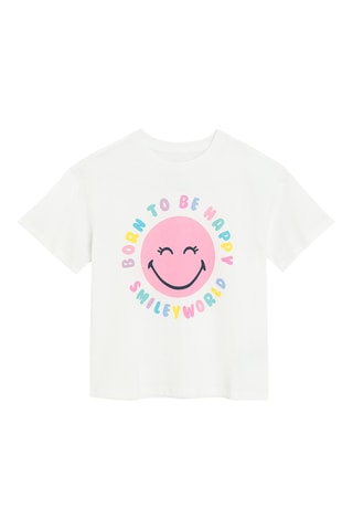 T-shirt et legging Smiley - Blanc et rose
