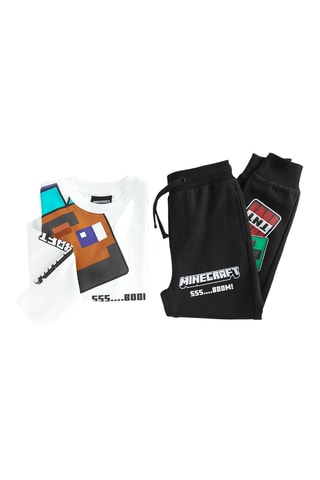 T-shirt et pantalon Minecraft - Blanc et noir