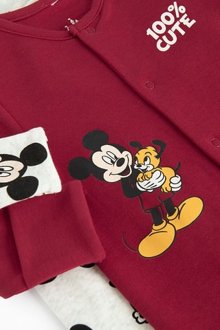 2 grenouillères Mickey et Pluto Disney - Rouge et blanc